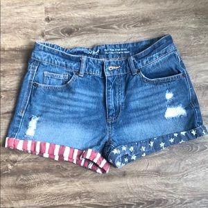 Mossimo Stars & Stripes High Rise Jean Shorts (6)